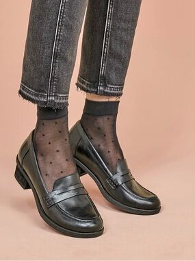 Dansko Danica black leather penny loafers Preppy Size 38 EU 7.5-8 US Office Work